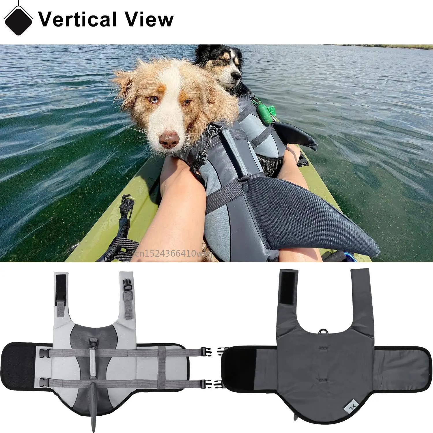 Gilet de sauvetage pour chien requin, flottabilité améliorée, vêtements de natation pour petits chiens, gilet de sécurité avec poignée pour chiens de taille moyenne et grande, surf