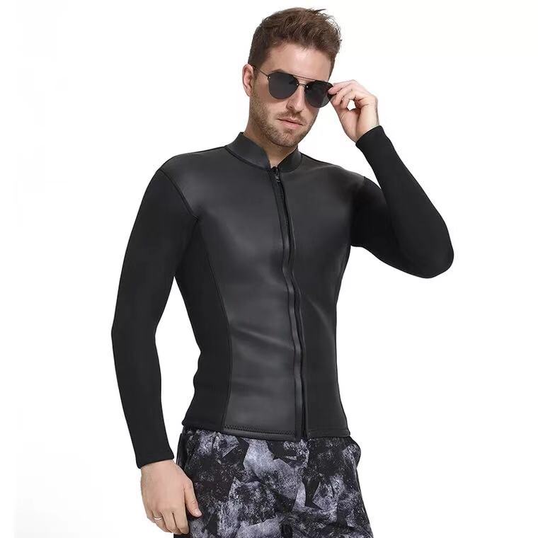 Smart-Chaqueta de neopreno de 3MM para hombre, trajes de buceo, Tops de natación, manga larga, protector de buceo