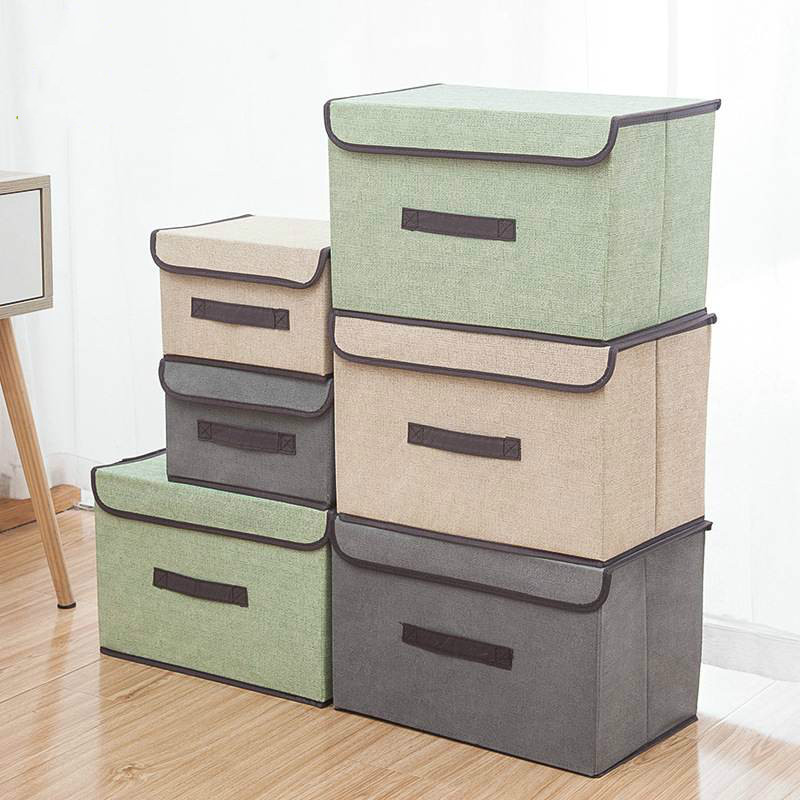 Non Woven Fabric Storage Box with Lids Household Toy Snacks Sundries Organizer Storage Boxes Basket Cloth Storage Organizer Box