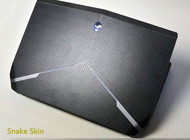 Laptop Sticker Skin Decal Carbon fiber Cover Portector for Red Alienware 15 M15 15.6" release: Black Snake