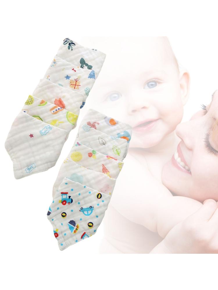 5 unids/set bebé muselina gasa babero Bandana bebé alimentación Saliva toalla Burp paños A2UB