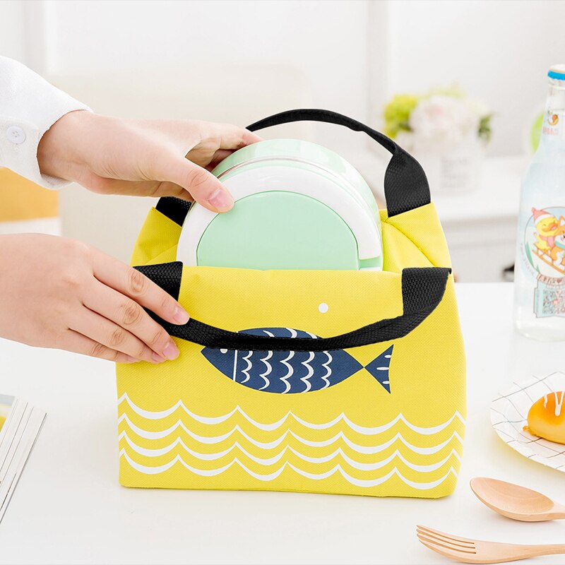 Bolsas de aislamiento para alimentos de bebé, calentador portátil con patrón de pescado, impermeable, con cremallera, bolso térmico CL5289
