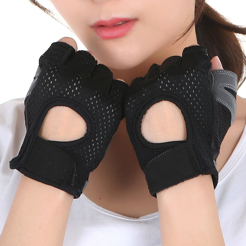 Palestra sport guanti fitness donna antiscivolo traspirante sottile sollevamento pesi yoga barra orizzontale esercizio guanti attrezzatura allenamento: nero / M