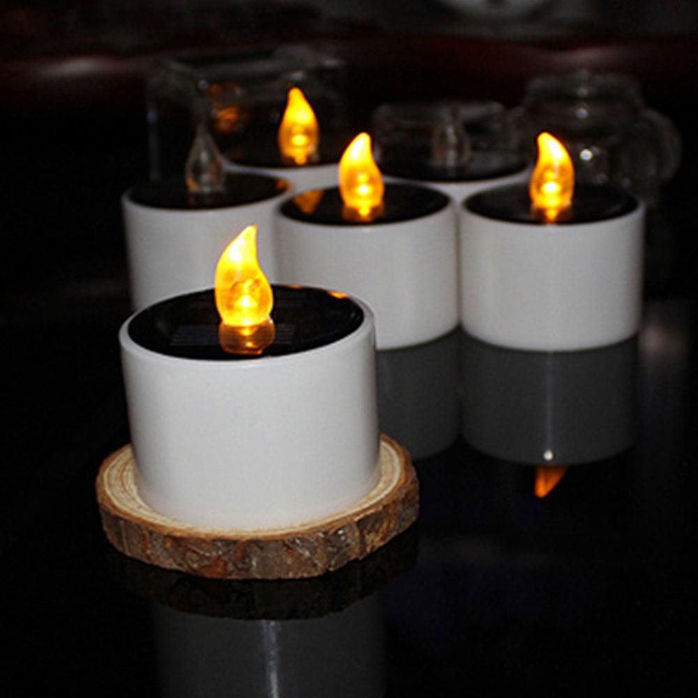 LED photophore solaire scintillement décor de noël maison sans flamme jaune Votive meilleur mariage électronique bougies lampe