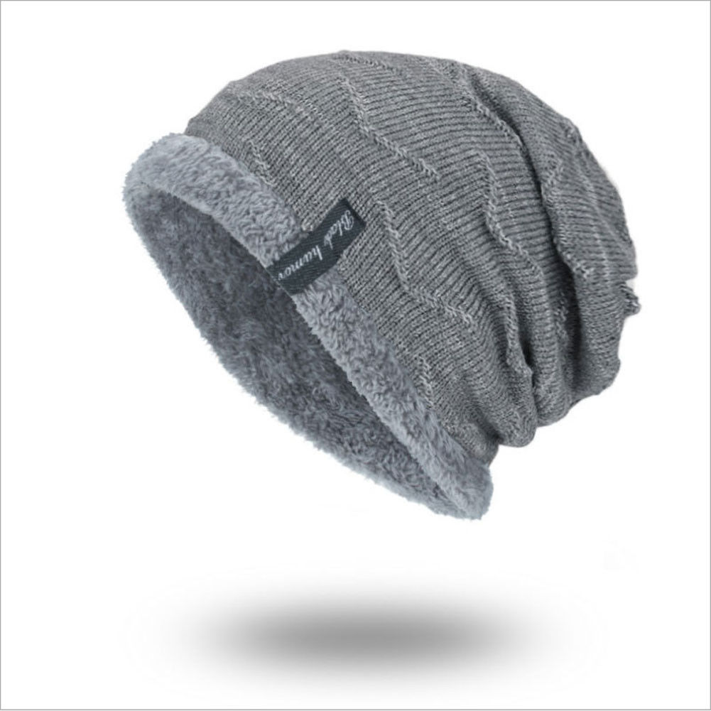 Warm Wintter Cat For Women And Men Unisex Plush Knitted Baggy Beanie Knit Hat Snow Caps Elastic Free Szie: Gray