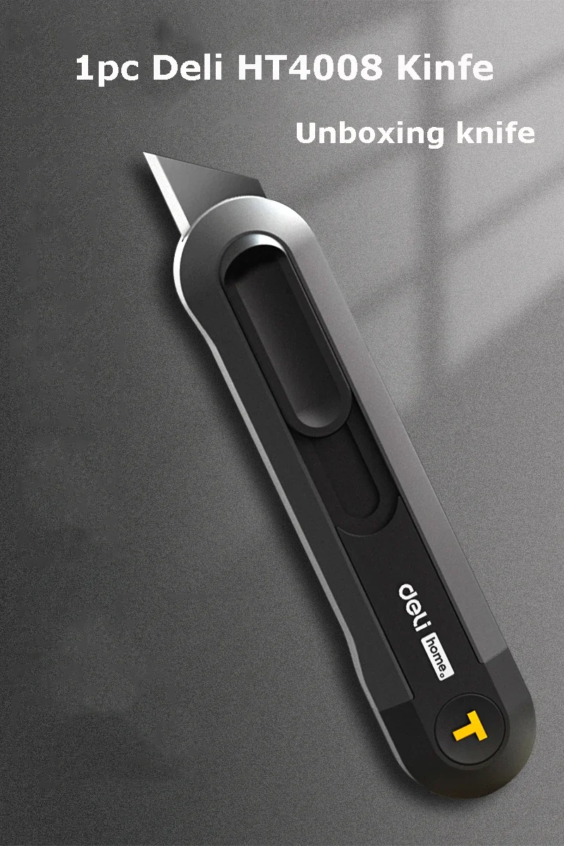 Deli Pocket Knife Box Cutter Utility Knife Retractable Blade 9/18mm Нож for Home Office School Stationery Cut Paper Craft Knives: Burgundy