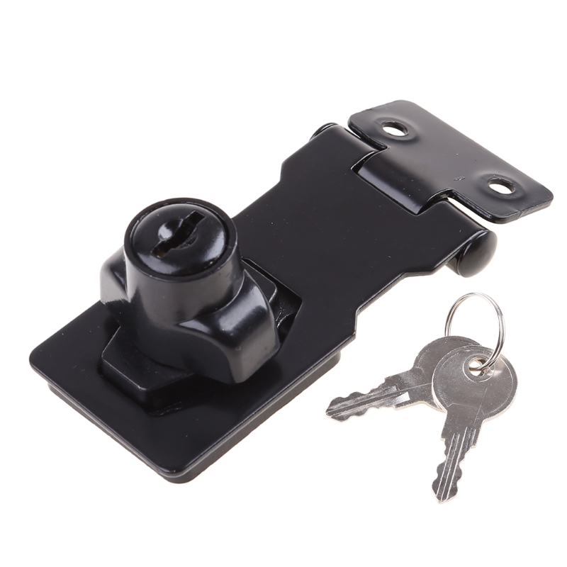 Keyed Hasp Locks Twist Knob Keyed Locking Hasp Padlock Set for Cabinets Security Door Garage Shed Van Lock W/2 S15 21