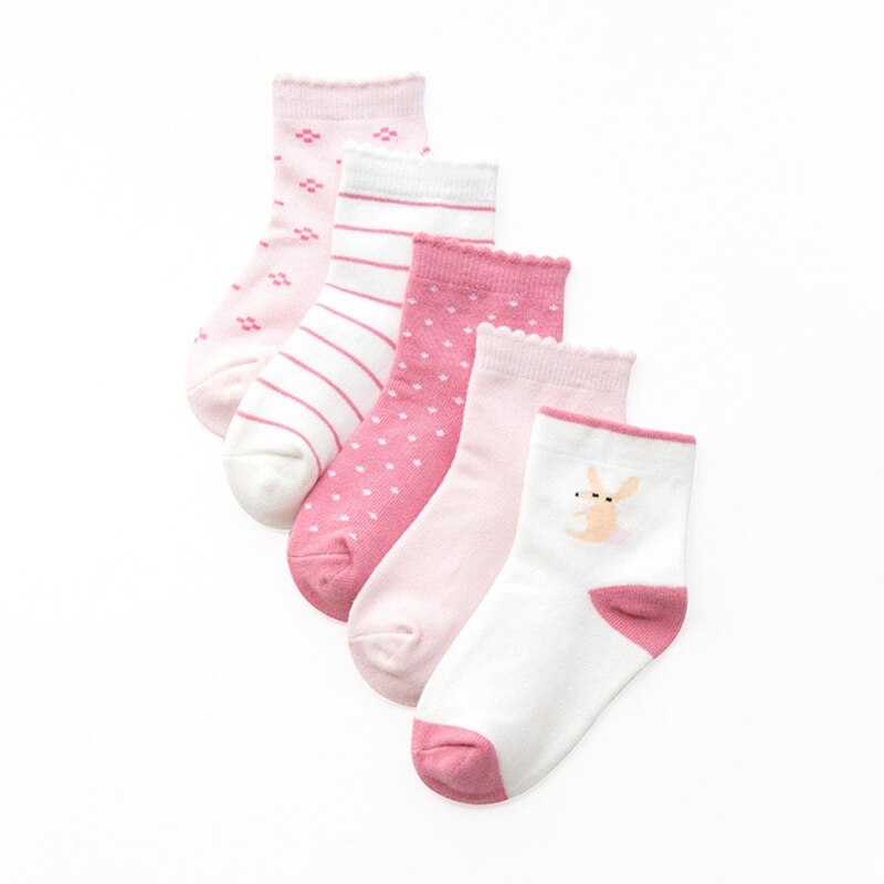 5 Paar/satz Kleinkind Baby Weiche Baumwolle Socken Keine-Unterhose Karikatur Boden Strumpf Frühling Herbst Winter Warme Mittel Rohr Sox für freundlicher Jungen: Blüte