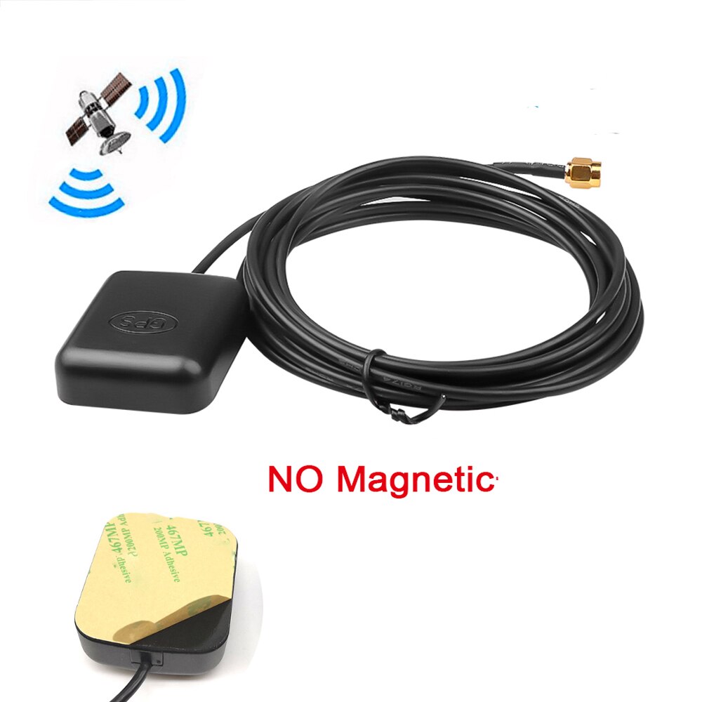 Car GPS Antenna SMA GPS Position Locate Signal Receiver &amp; Antenna Car Aerial 3M Cable Magnetic Base For Radio Navigation GH02: No Magnetic Style