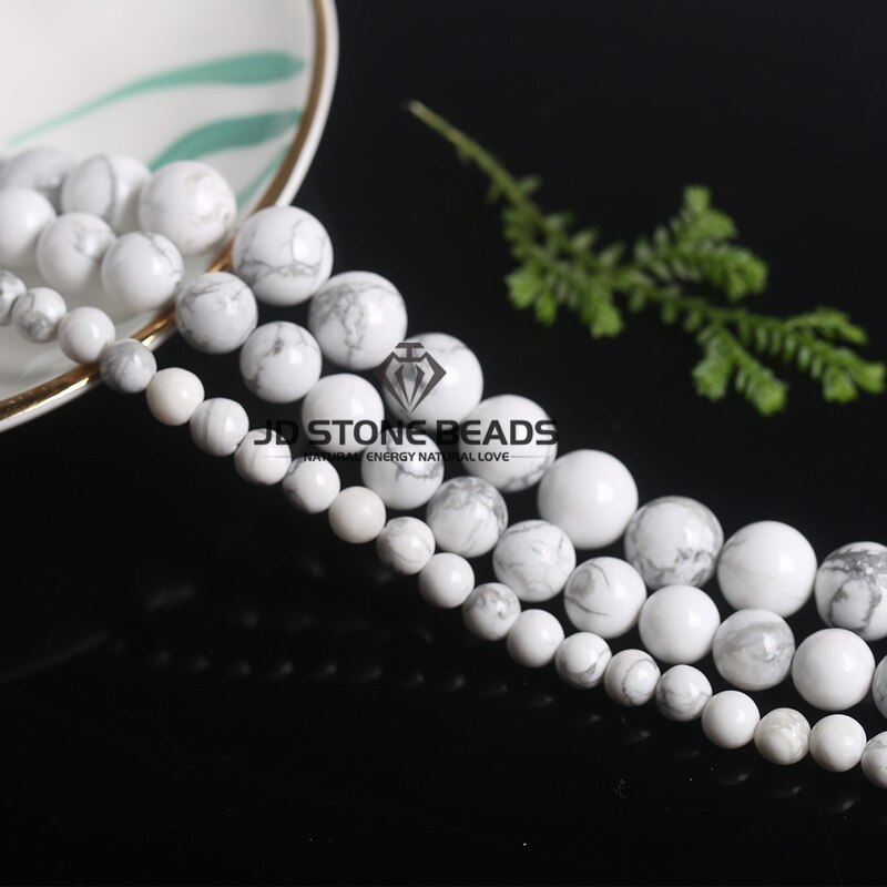 Genuine Natural White Turquoise Beads Howlite Faceted Round Beads Semi-Finished Handmade Matte Frost Stone For Jewelry Making