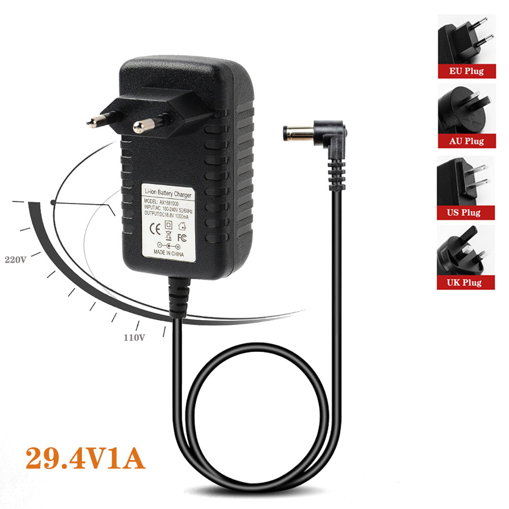 4.2V 8.4V 12.6V 16.8V 21V 25.2V 29.4V 1A 2A 3A 18650 Lithium Battery Charger for Lithium Battery Pack 90 Degree Elbow: Yellow / US