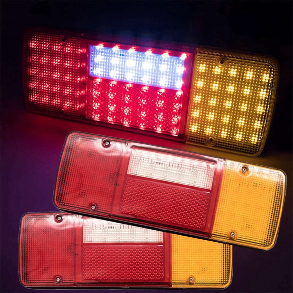 2 stuks Universele 92 Leds 24V LED Achterlichten Lampen voor Vrachtwagen Vrachtwagen Trailer Chassis Bus Auto