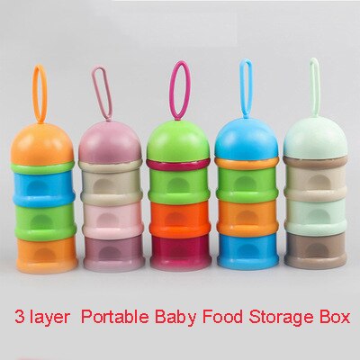3 Layer Frog Style Portable Baby Food Storage Box Essential Cereal Cartoon Milk Powder Boxes Toddle Kids Formula Milk Container
