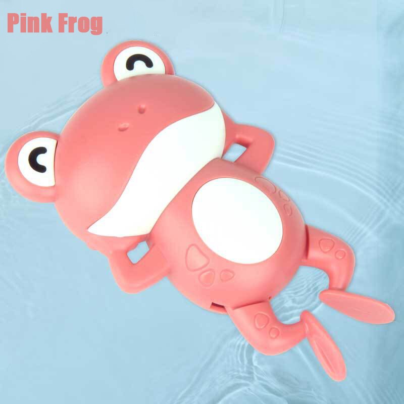 2021 nuovi giocattoli da bagno per bambini animale simpatico cartone animato rana granchio classico piscina per bambini gioco d&#39;acqua carica orologio giocattolo per bambini: Pink Frog