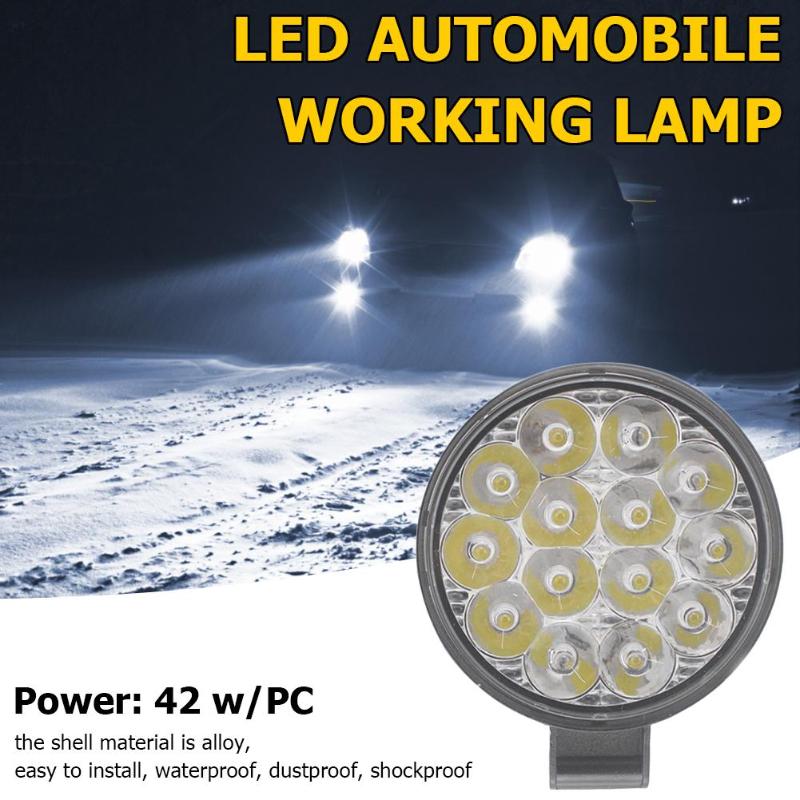 42W Round/27W Square LED Work Light Offroad Spot Beam Driving Front Fog Reversing Lighting for Truck SUV ATV Tractor