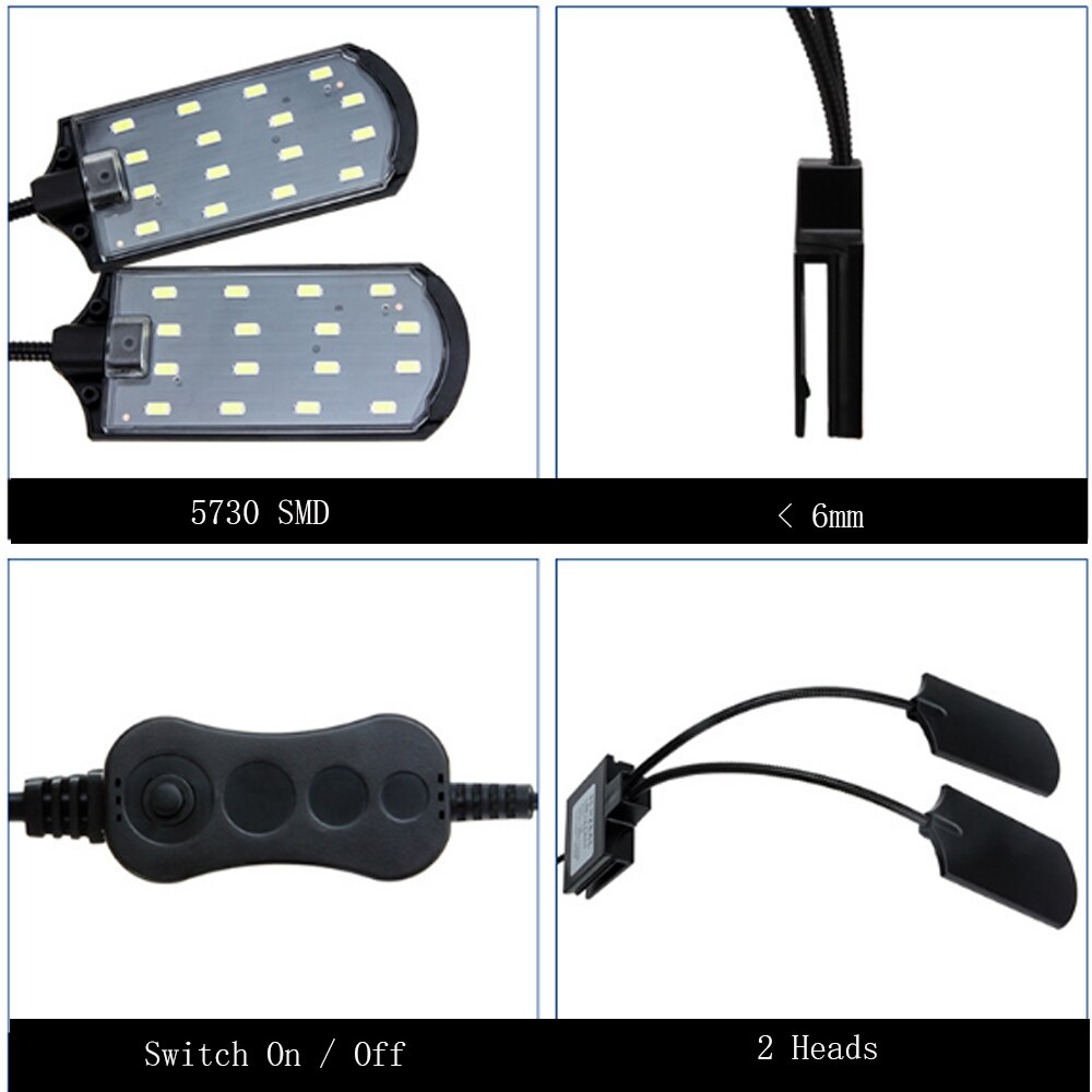Akvarijné svetlo do akvária vysadené akvárium 10w/5w led svetlo do akvária led osvetlenie proti zahmlievaniu pripínacia lampa luces