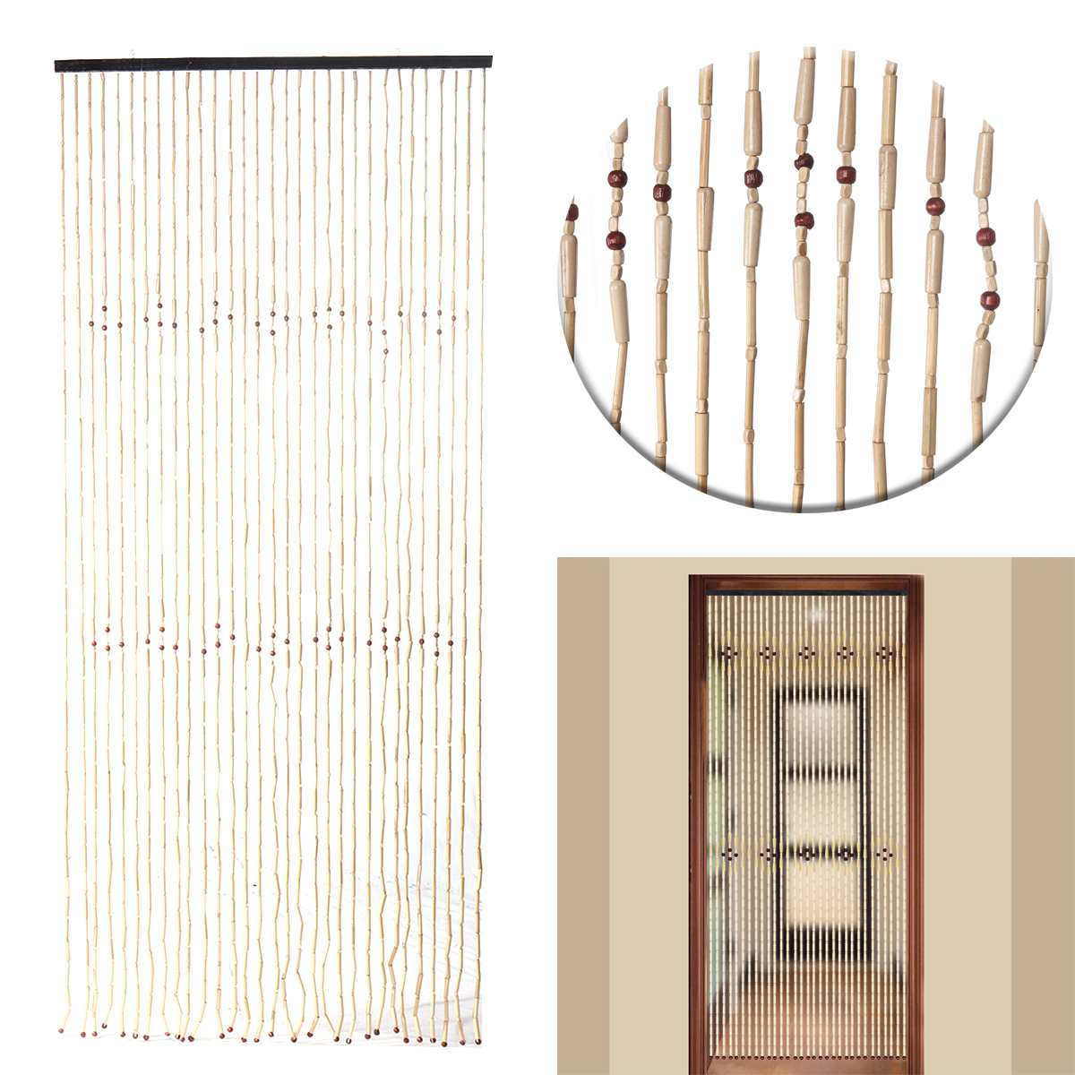 31 linjer håndlagde tre persienner 90 x 220cm treperle gardiner fly skjerm Port deler ren til gangen stue dør vindu