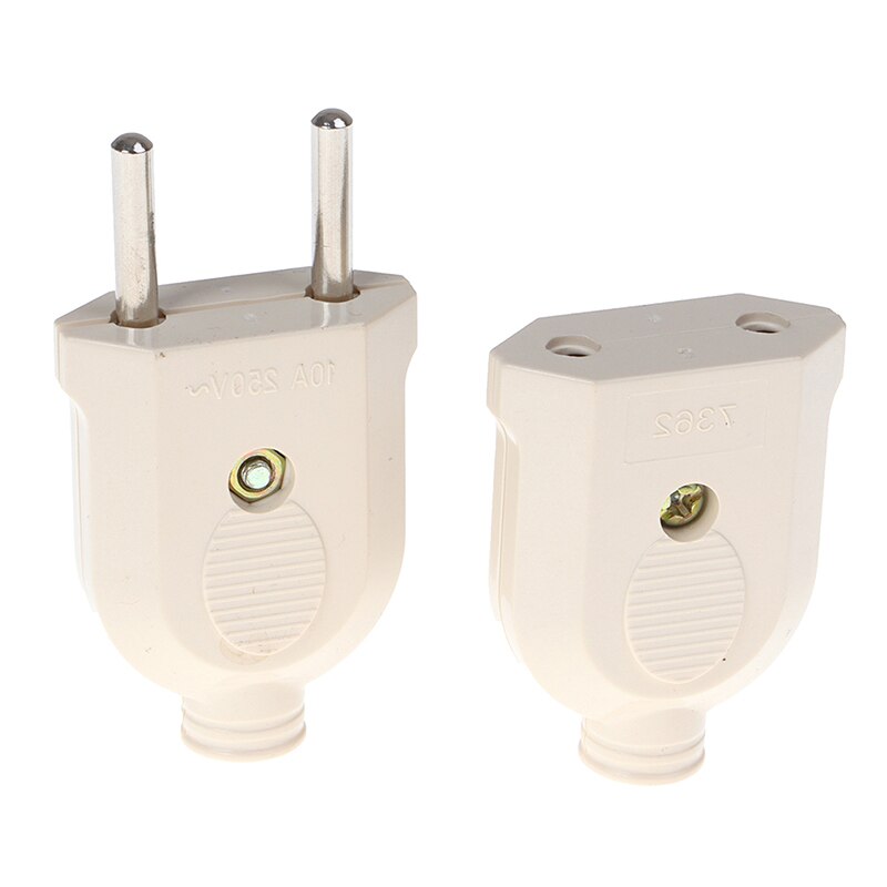 2 Pin EU enchufe macho hembra conector electrónico enchufe cableado extensión de alimentación