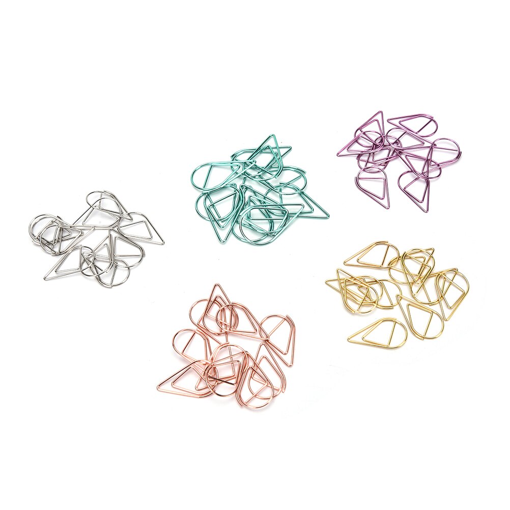 10 stuks/partij metalen materiaal watervorm memo paperclips grappige kawaii bladwijzer kantoor school kantoorbenodigdheden markeerclips