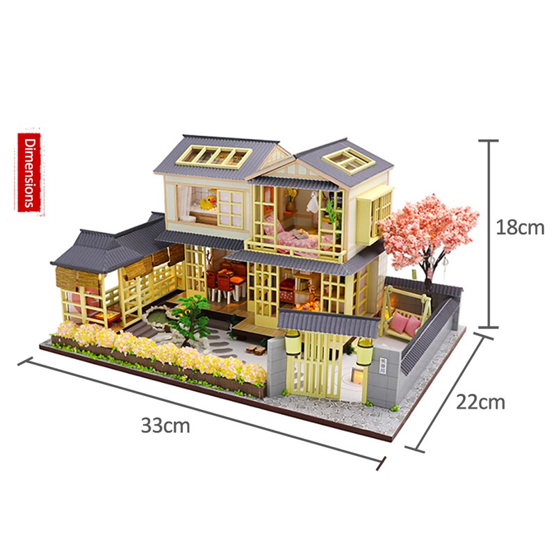 Bricolage maison de poupée Miniature Kit maison de poupée meubles 1:24 3D à la main en bois modèle Vintage assemblage jouets d'anniversaire pour les enfants