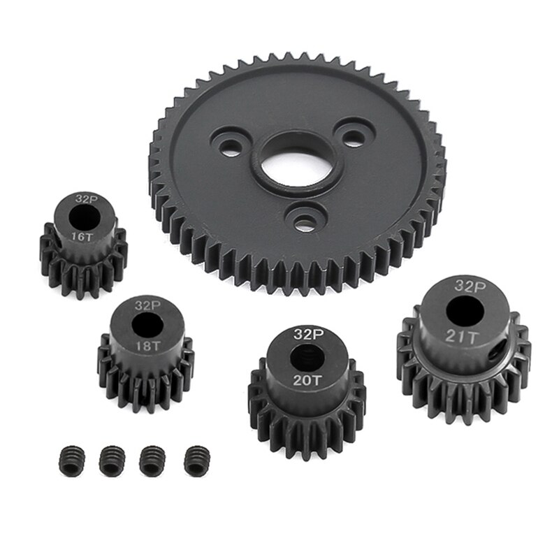 Metalen Tandwiel 54T 0.8 32P 3956 Met 16T 18T 20T 21T Gears Gear set Voor 1/10 Traxxas Slash Stampede Summit E-Revo: Default Title