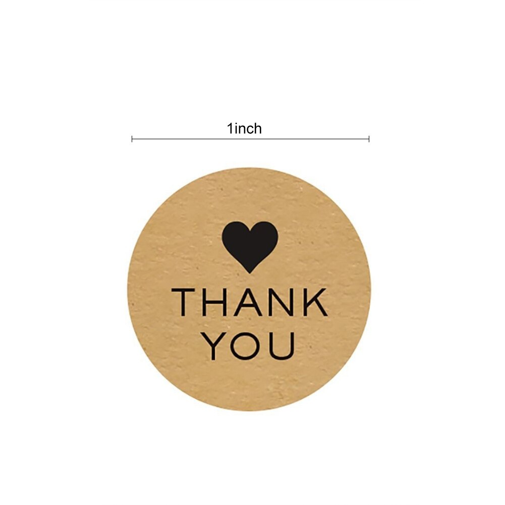 500PCS Round Labels Handmade Kraft Paper Packaging Sticker For Candy Dragee Bag Box Packing Bag Wedding Thanks Stickers: F