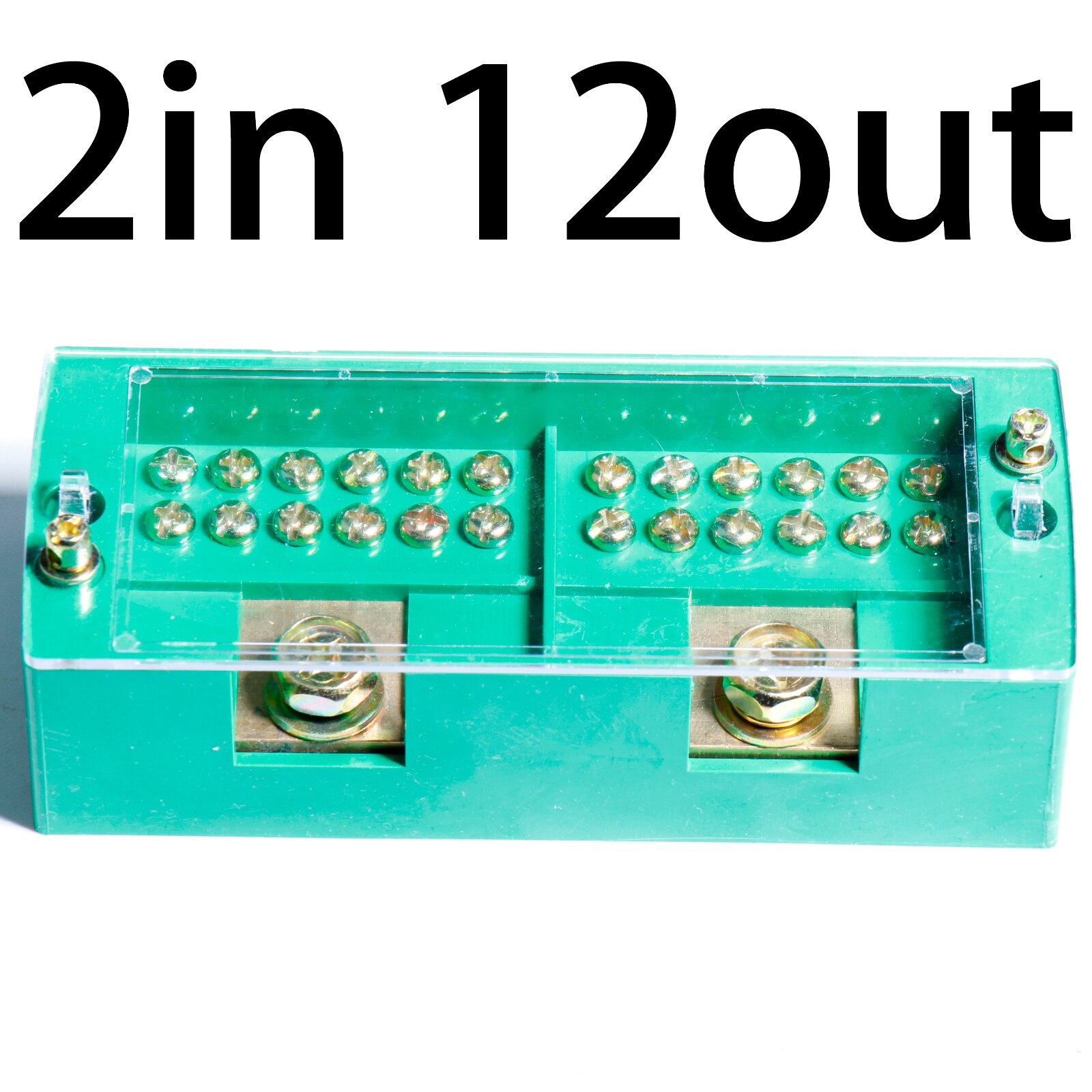 Row Terminal Block wiring Connector Bar Splitter Junction Box Retardant Metering Cabinet Quick Connect Shunt Distribution Case: QFFJ8 2in 12out