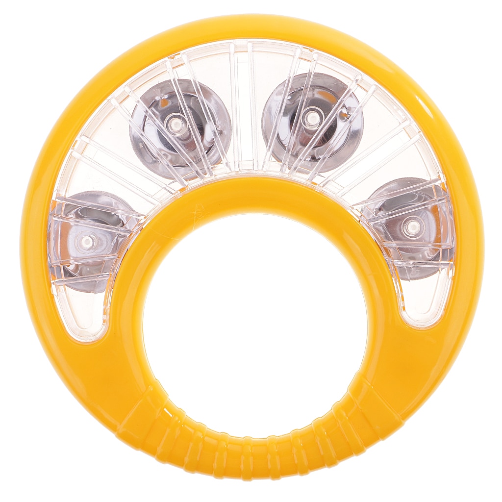 Compact Plastic Music Hand Held Tambourine Percussion Instruments Tamborine Drum Metal Jingles