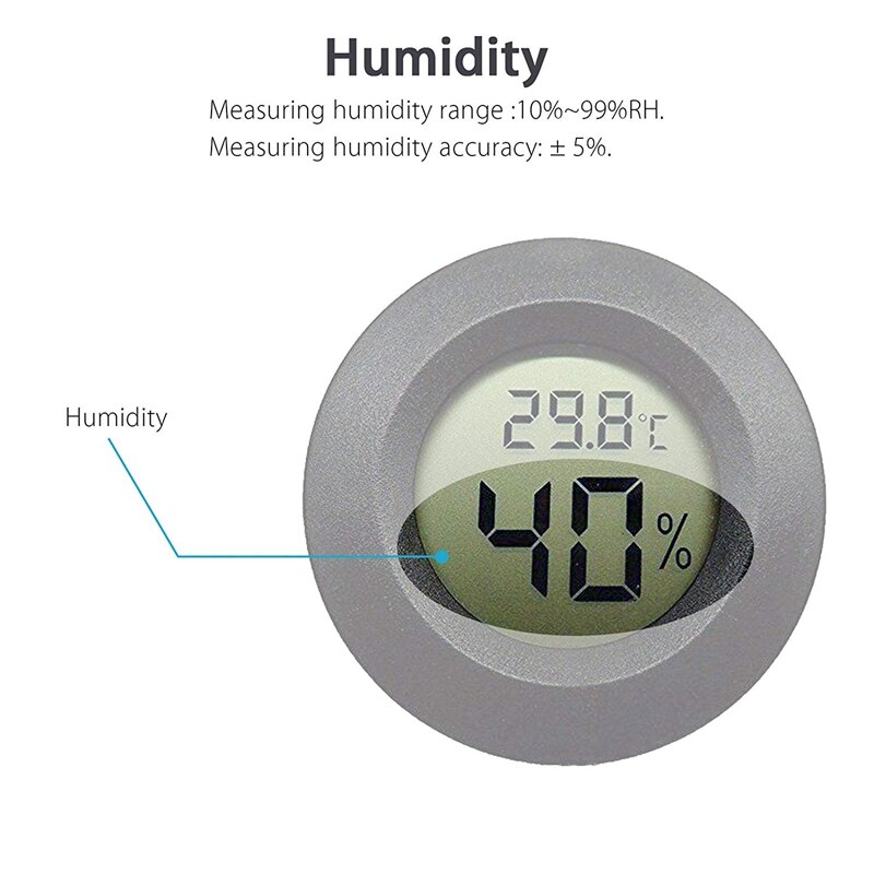 5-- pak hygrometer termometer digital lcd-skærm fugtighedsmåler til luftfugtere affugtere gre