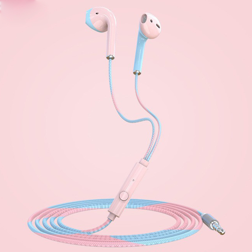 Drut słuchawki Stereo 3.5MM słuchawki douszne Running Music Game słuchawki redukowanie hałasu na telefon komórkowy PC PAD Laptop z mikrofonem: A