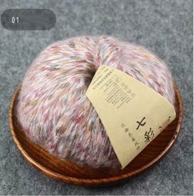 Fil de laine d'alpaga coloré 50g/balle, fil de cachemire moyen et épais pour tricoter, écharpe, manteau: 01