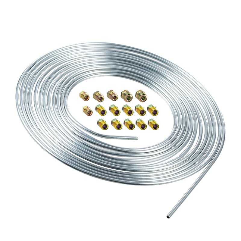 Tubería de freno de cobre-níquel para coche, Kits de accesorios de bobina y ajuste, mangueras 3/16 OD, accesorios de resorte, piezas de repuesto para automóviles, 25 pies