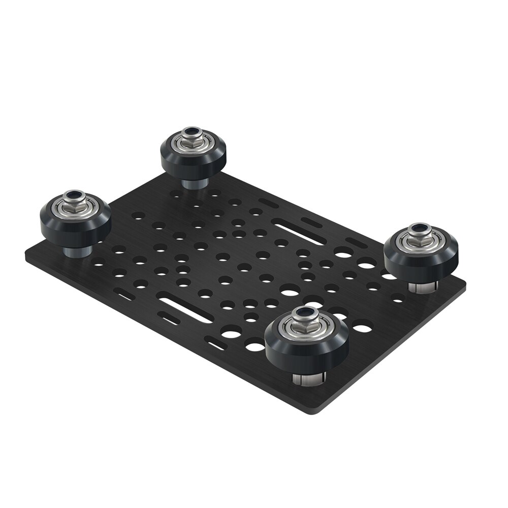 3D-Druckerteile Schwarzes Aluminium-V-Schlitz-Gantry-Plattenset 20 - 80 mm mit V-Schlitz-Voll-V-Rad POM-Kit POM für CNC-Maschinenteile