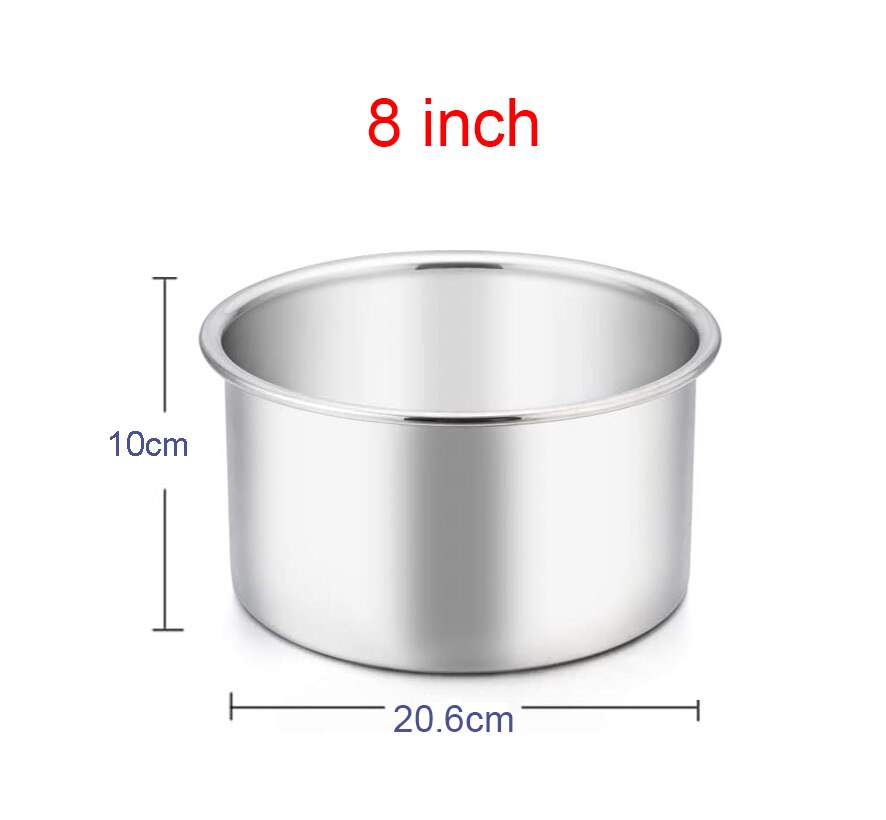 Molde para tartas de 4/6/10 pulgadas, Fondo extraíble de aleación de aluminio, redondo de gasa para pastel, lata sartén, bandeja de molde para hornear queso, herramientas antiadherentes: 8 inch