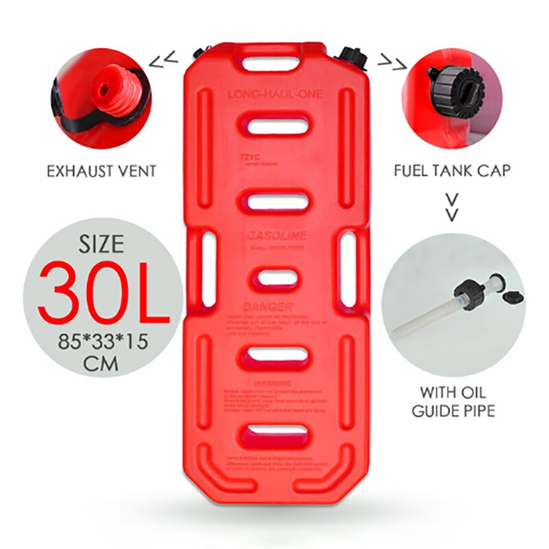 20L Litre Petrol Jerry Cans Plastic Motorcycle Gasoline Fuel Tank Mount Lock 5 Gallon Gas Can Petrol Jerrycan Jerrican Container: 30L red