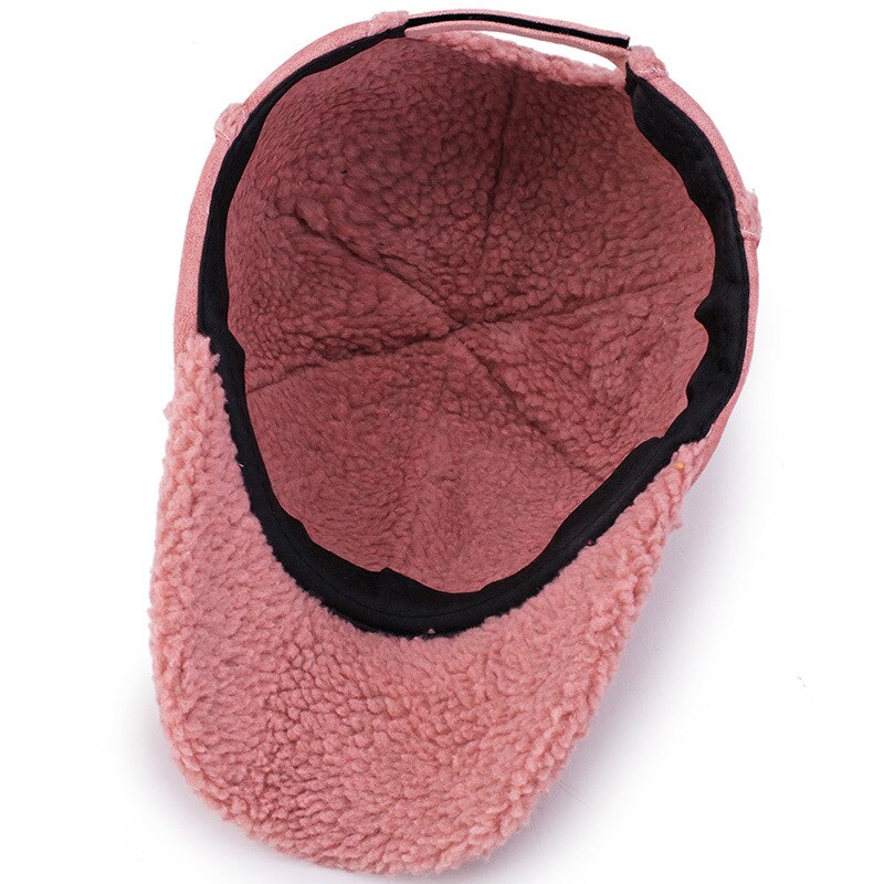 Støvede lyserøde kvinder vinter hat fleece foret faux ruskind baseball cap grå lt.brune mænd cap