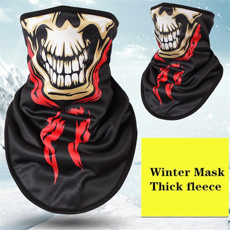 Winter Fleece Ski Scarf . Cycling Snowboard Equipment Bandana Headwear Mask Neck Triangle Thicken Warm Women Men Skull Bibs