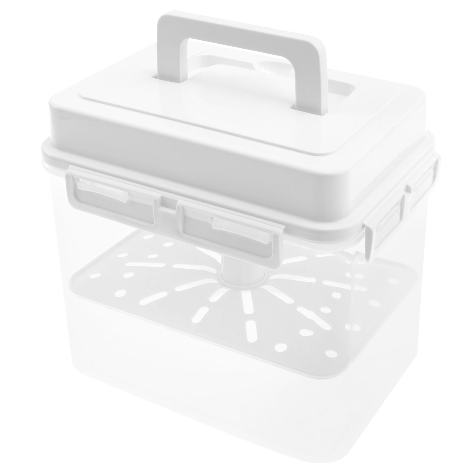 Plastpressefermenteringsbeholder med skjult håndtag pressebakke klar kimchi-pressebeholder god forsegling af surkål: Lysegrå