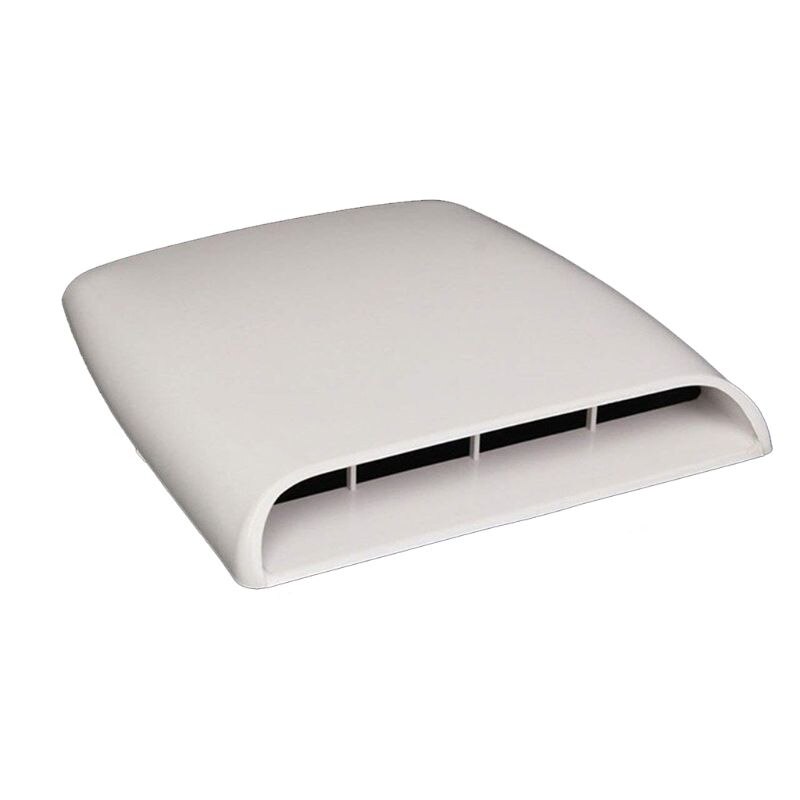 1pcs Car Bonnet Hood Scoop Air Flow Intake Vent Cover Decorative 27*25cm H4GC: White