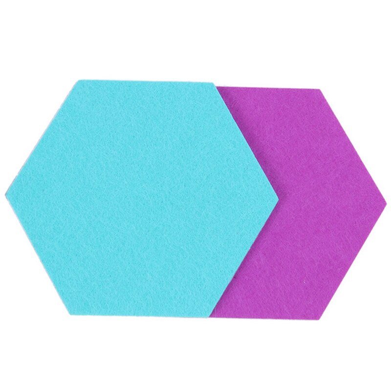 Set Van 6 Hexagon Vilt Pin Board Zelfklevende Bulletin Memo Foto Kurk Boards Kleurrijke Foam Muur Decoratieve Tegels Met 6 Pushp