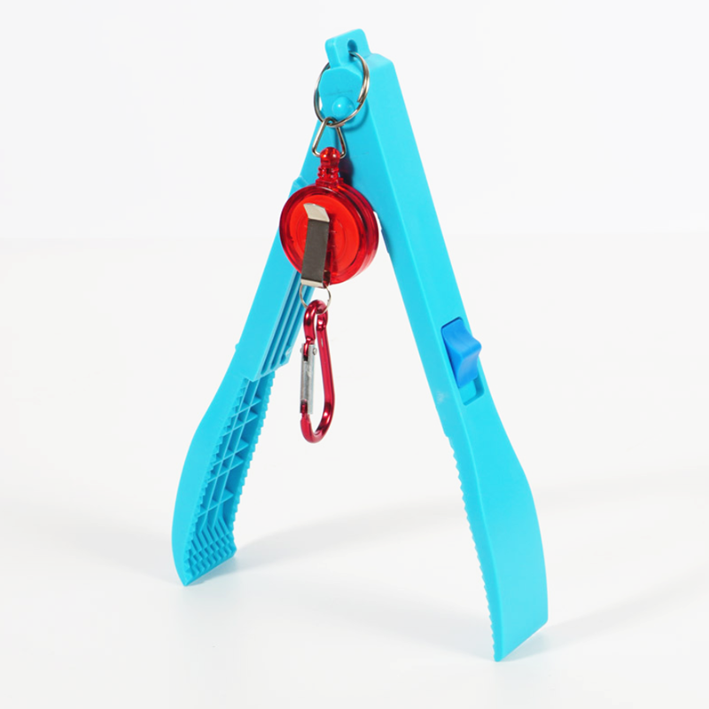 Vissen Lichaam Grip Klem Gripper Grabber Met Lock Schakelaar Trigger Multifunctionele Vissen Vis Clip Hand Controller Tackle Tool: Blue