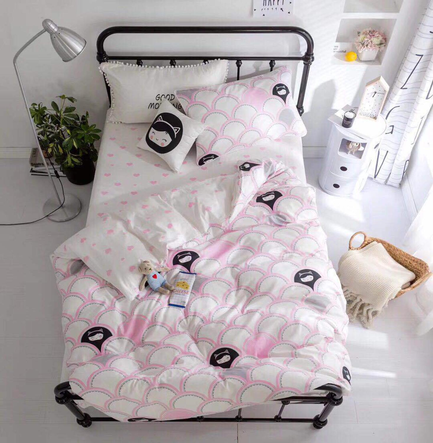3 stk baby sengetøj sæt til dreng pige tegneserie blød bomuld krybbe sengelinned sæt inkluderer pudebetræk lagen dynebetræk ingen fyldstof