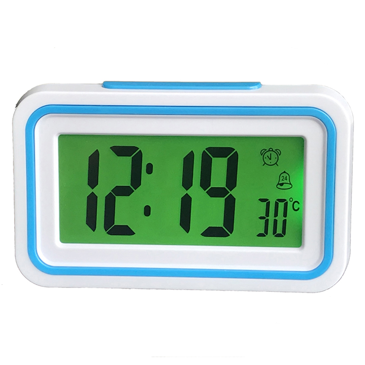 Digital español reloj despertador hablando de tiempo y temperatura para chico dormitorio de los niños despierta: Sky Blue