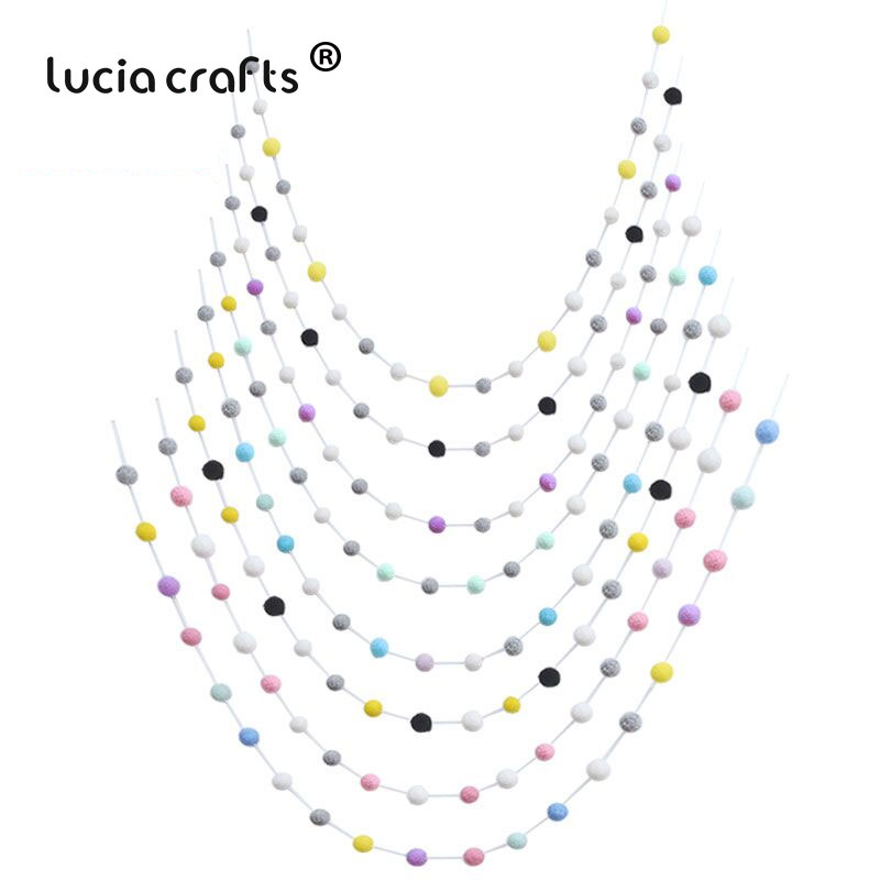 Lucia crafts Approx 30 pcs/lot Wool Felt Balls Nordic Style DIY Kids Room Decoration Hanging on Wall Pom Poms Props J1006