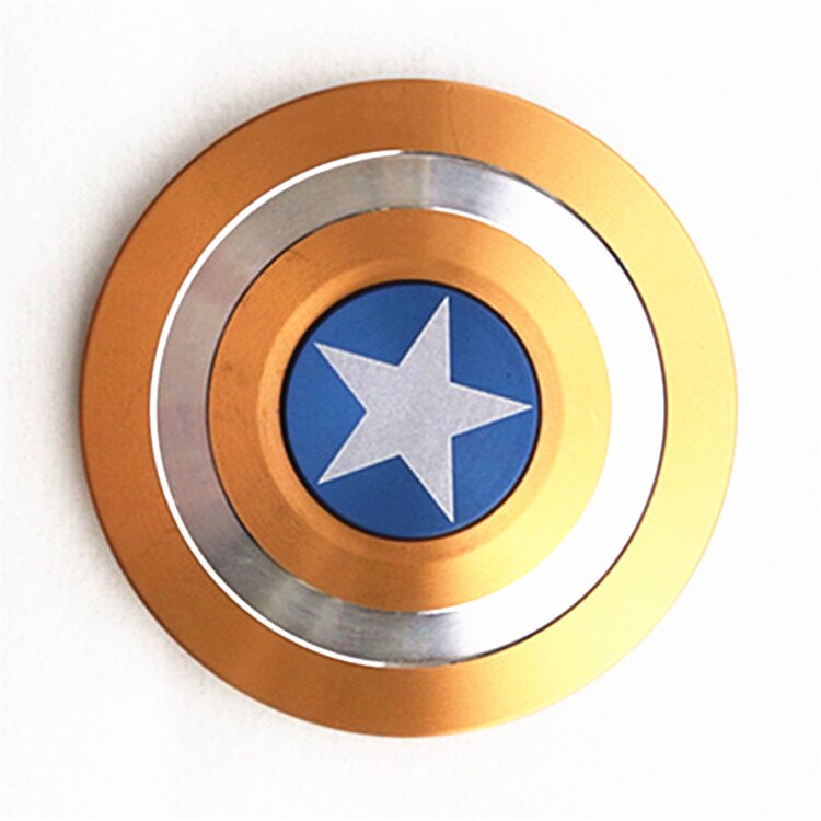 Captain America Schild Fingertip Gyroskop Aluminium Finger Dekompression Spielzeug: WHITE