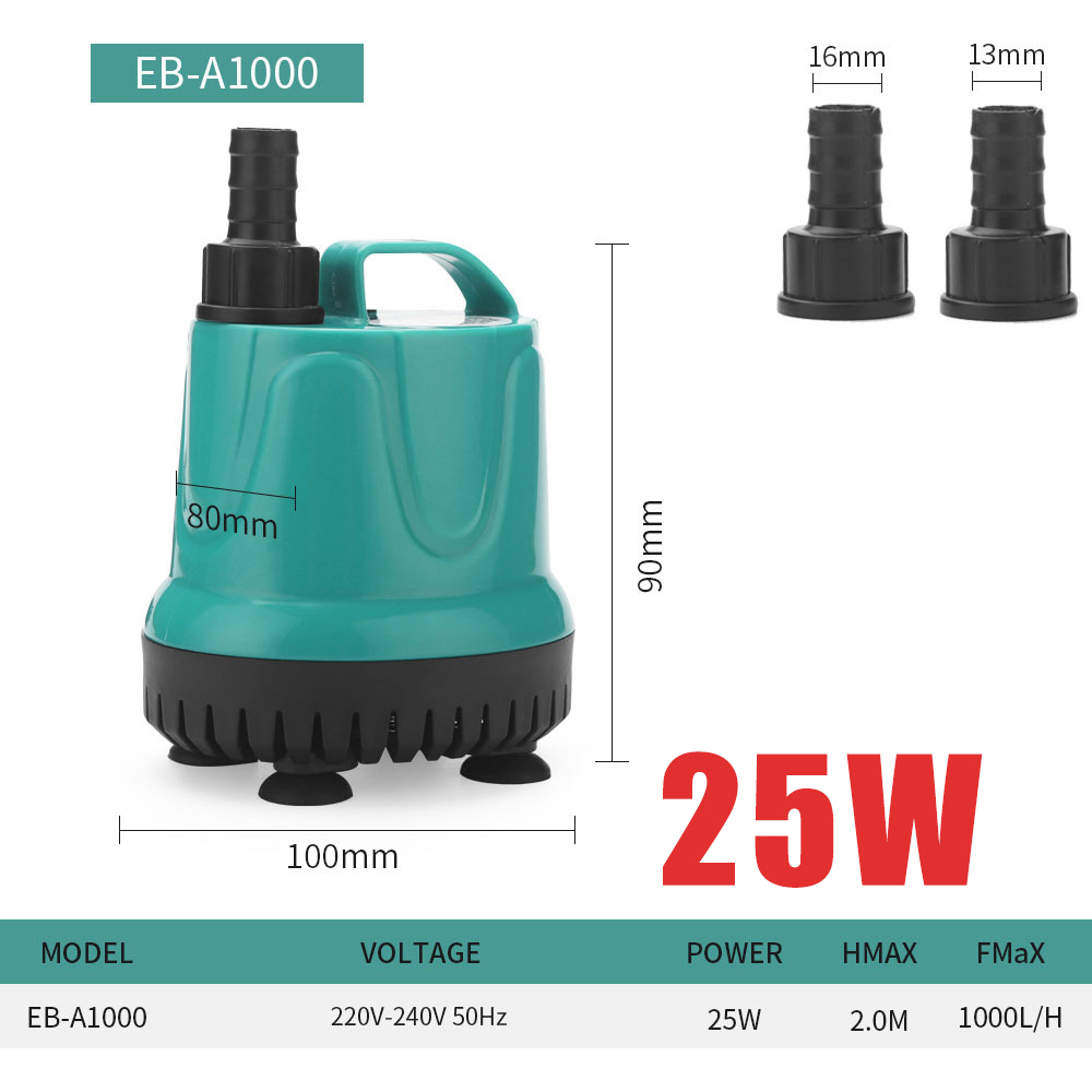 Submersible Fish Tank Pump 360° Aquarium Bottom Suction Filter 5w-60w Silent Bottom Suction Pump Aquarium Suction Pump: EB-A1000 25w