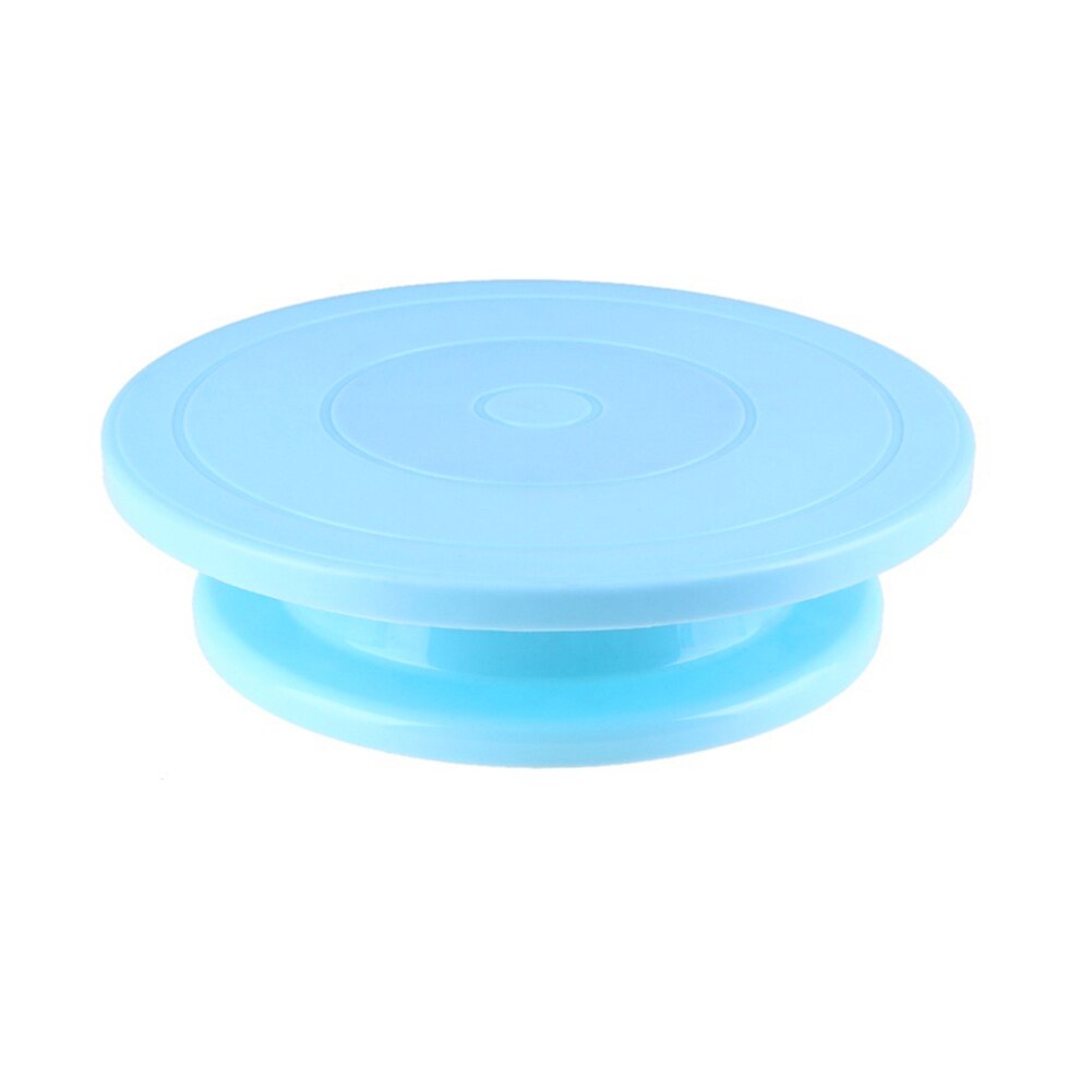 Birthday Cake Turntable Rotating Plastic Anti-skid Cake Decor Turntable Cake Rotary Table Round Cake Stand Kitchen Baking Tools: Blue