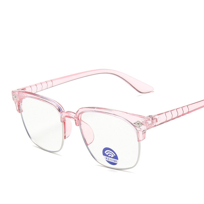 Kid 'S Brillen Anti-Blauw Licht Bril Kinderen Mode Eenvoudige Vierkante Brillen Frame Bijziendheid Optische Spiegel Voor unisex: C4 Trans Pink