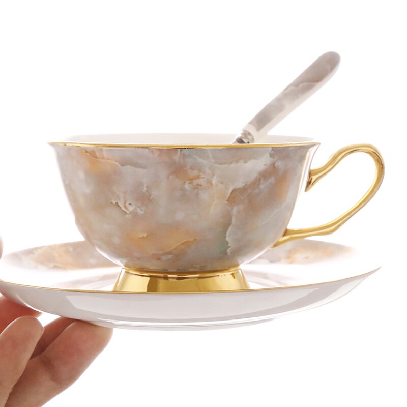 Vintage porslin tekopp tefat set kaffekopp engelsk svart tekopp beskriv gyllene keramik keramik afternoon tea box  e5