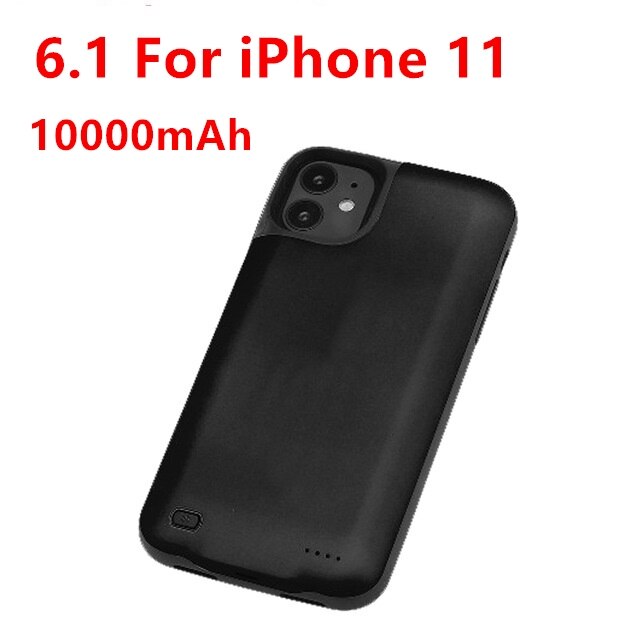10000mAh Battery Charger Case For iphone 6 6s 7 8 Plus X S Power Bank Charging Case For iphone 11 Pro Max 11pro power bank Case: 11 Black